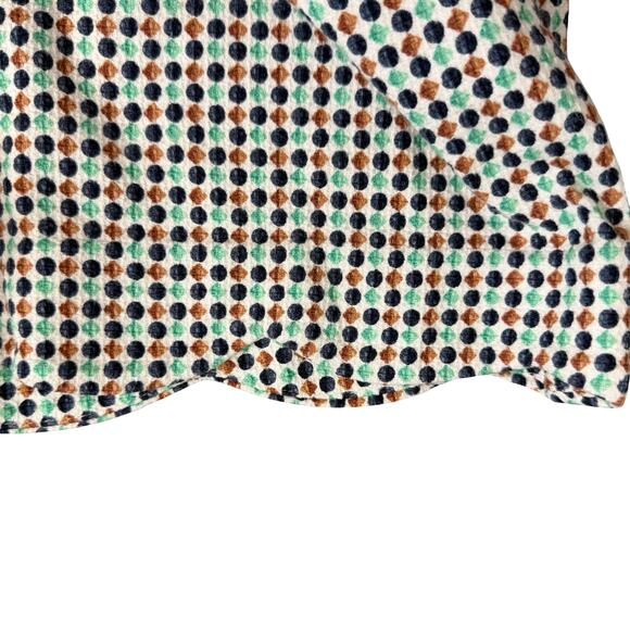 By Anthropologie Brown Navy Green Polka Dot Georgie Scallop Hem Shorts size 6 - Picture 10 of 12